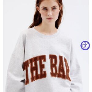The Bar Light Gray and Brown Men's Crewneck Sweater
